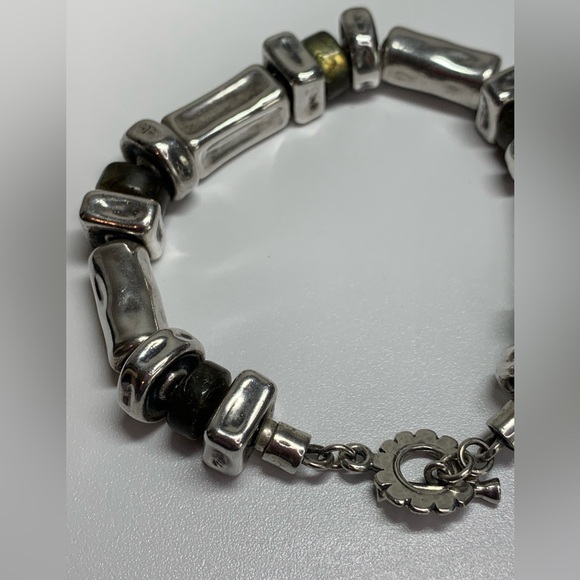 Silpada Vintage RARE Sterling Silver & Labradorite Toggle Clasp Bracelet - Picture 11 of 14